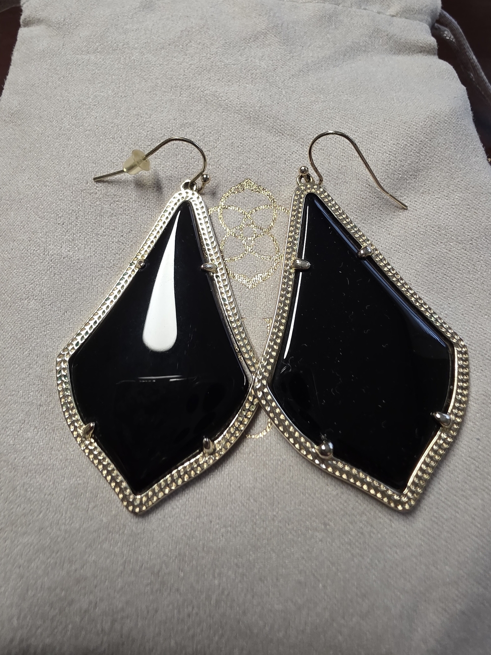Kendra Scott Alexsndria Earrings Black/Gold